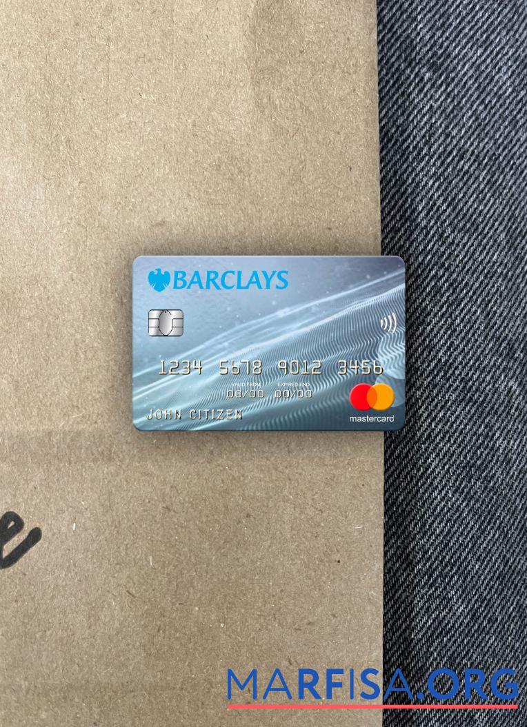 Blank United Kingdom Barclays bank mastercard photolook front sample